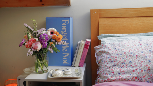 How to Style Bedroom Flowers at Home: The Forget Me Not Bouquet (€35)