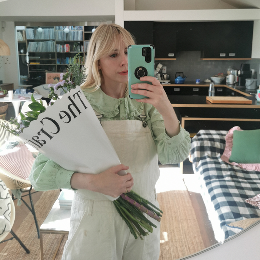 Woman holding flowers