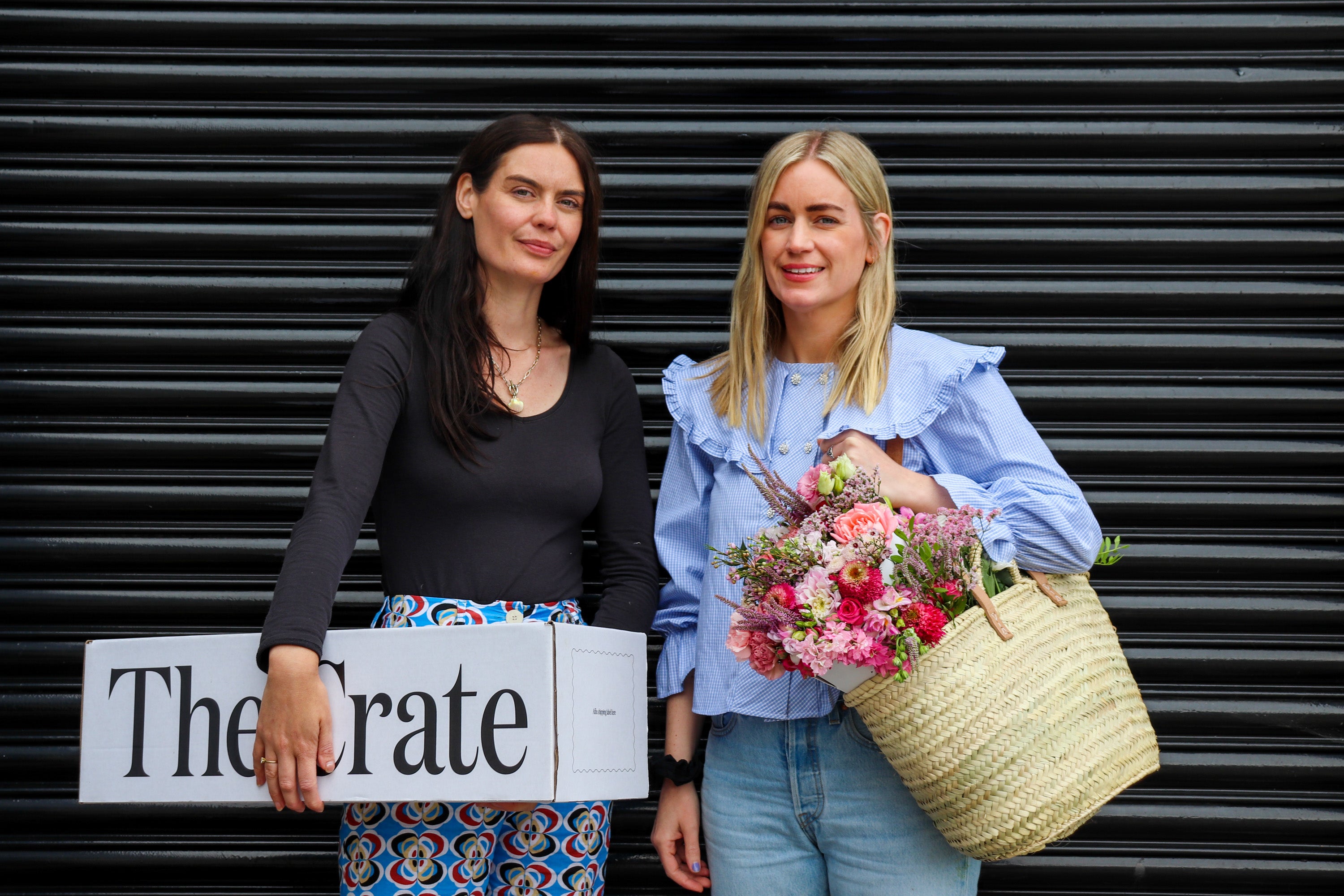 Flower box and founders of The Crate